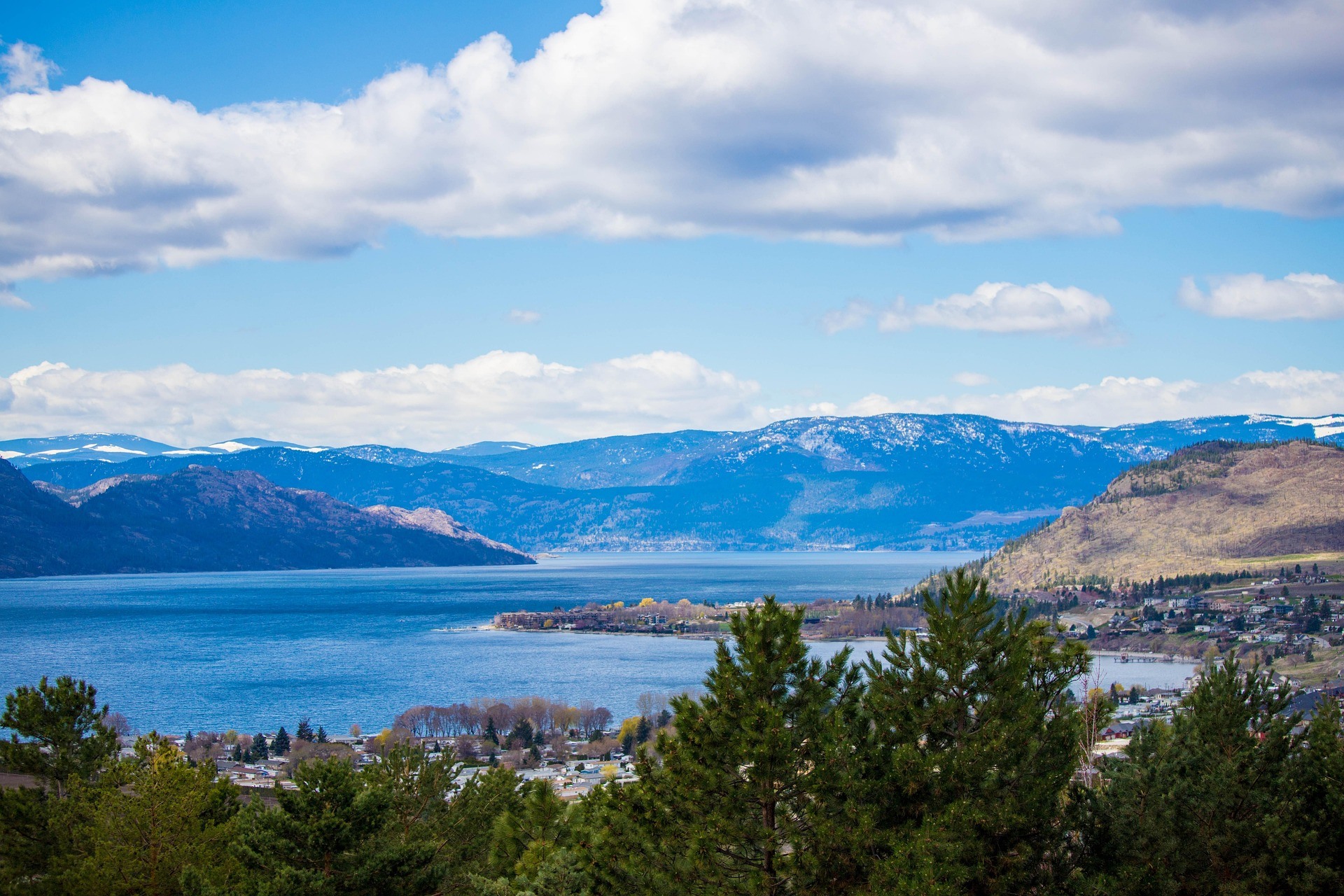 mountains and lake view in Okanagan, BC